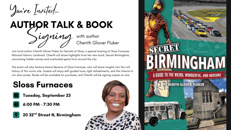Secrets at Sloss: A Book Signing & Presentation with Cherith Glover Fluker