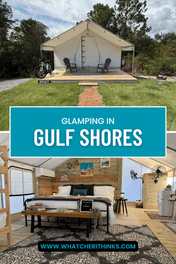 Glamping in Gulf Shores Pinterest Graphic